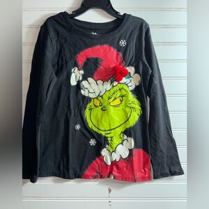 Girls Grinch Black Shirt Girls S (6-6X)